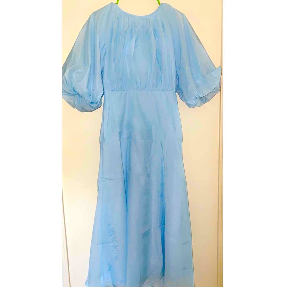 Baby Blue Puffy Sleeve Dress